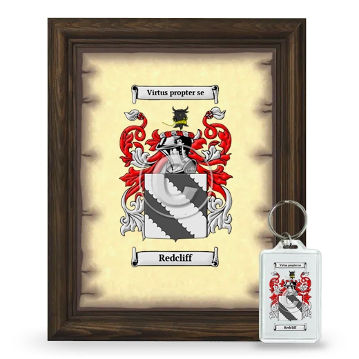 Redcliff Framed Coat of Arms and Keychain - Brown