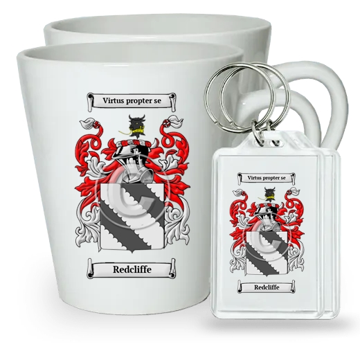 Redcliffe Pair of Latte Mugs and Pair of Keychains