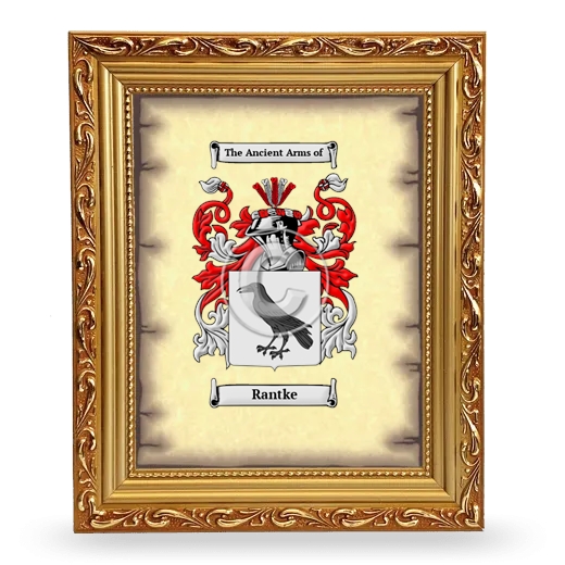 Rantke Coat of Arms Framed - Gold