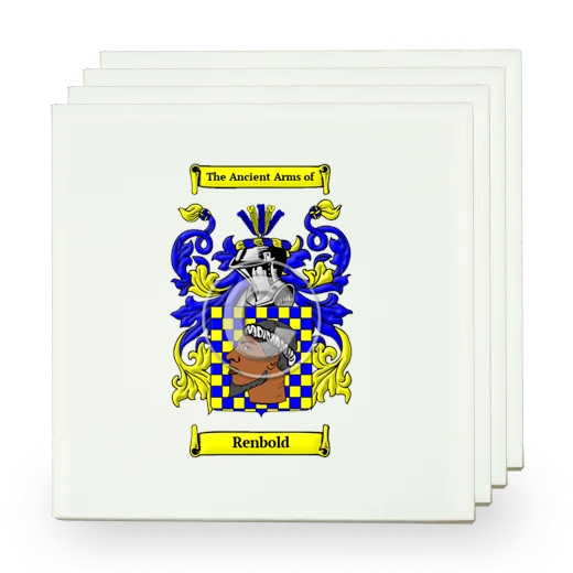 Renbold Set of Four Small Tiles with Coat of Arms