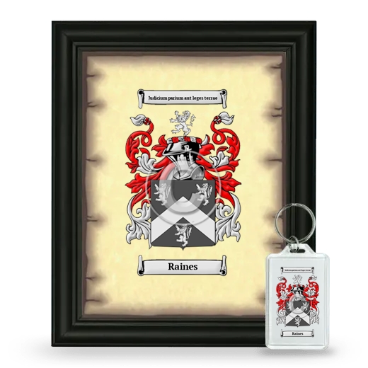 Raines Framed Coat of Arms and Keychain - Black