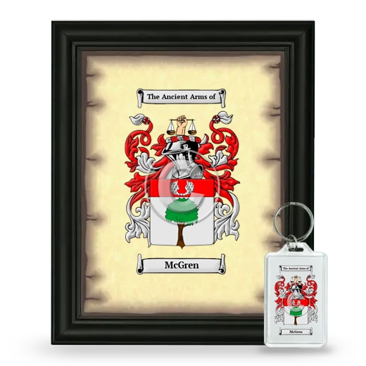 McGren Framed Coat of Arms and Keychain - Black