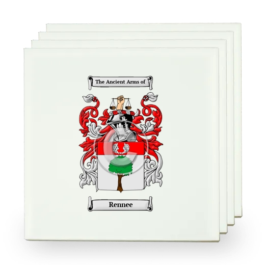 Rennee Set of Four Small Tiles with Coat of Arms