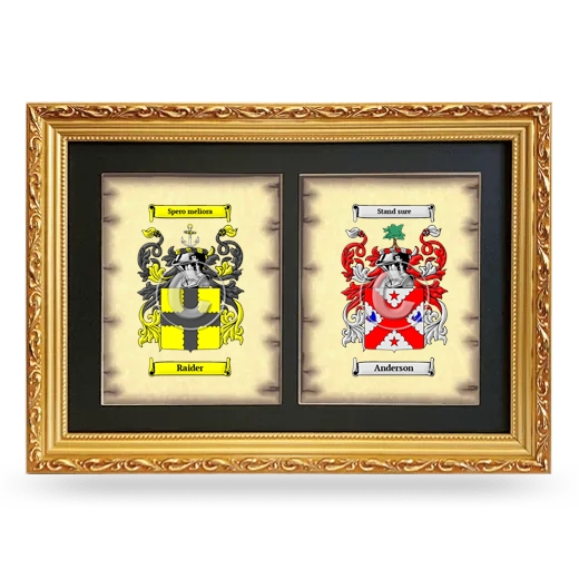 Double Coat of Arms Framed - Gold