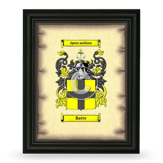 Ratte Coat of Arms Framed - Black