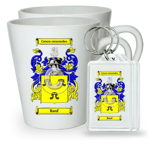 Rauf Pair of Latte Mugs and Pair of Keychains