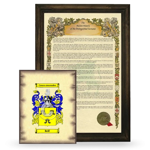 Relf Framed History and Coat of Arms Print - Brown