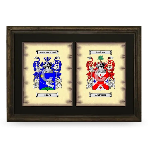 Double Coat of Arms Framed - Brown