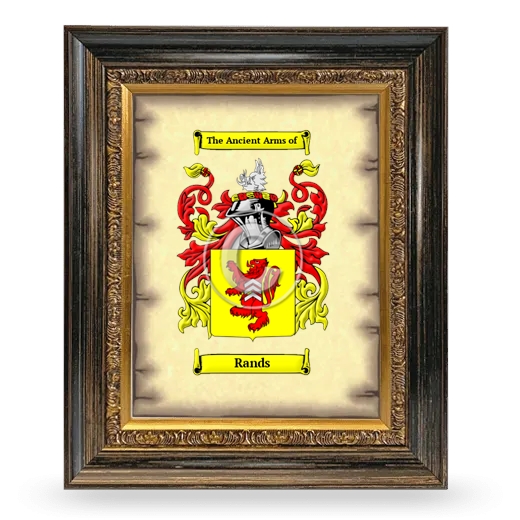 Rands Coat of Arms Framed - Heirloom