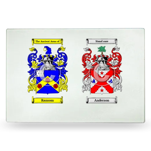 Double Coat of Arms Glass Cutting Board