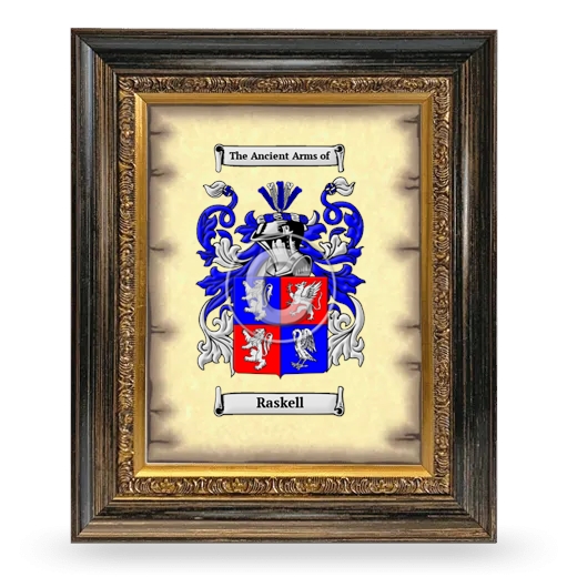 Raskell Coat of Arms Framed - Heirloom