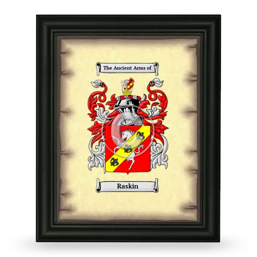 Raskin Coat of Arms Framed - Black