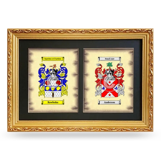 Double Coat of Arms Framed - Gold