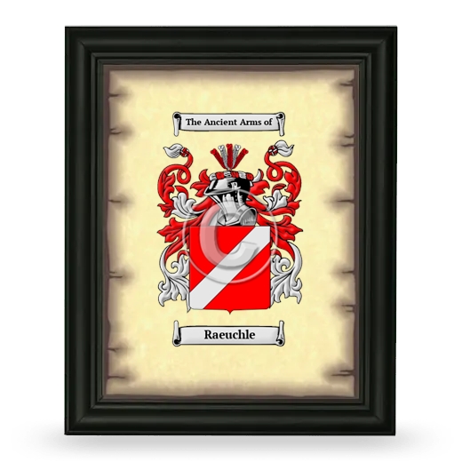 Raeuchle Coat of Arms Framed - Black