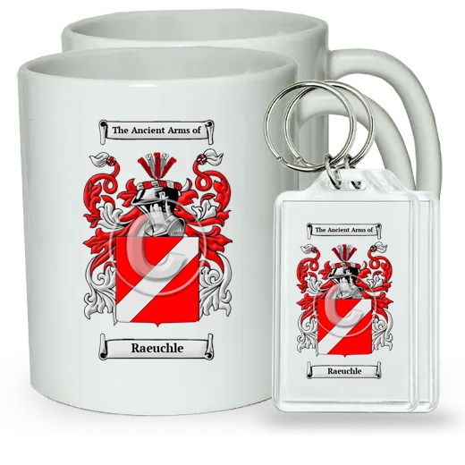 Raeuchle Pair of Coffee Mugs and Pair of Keychains