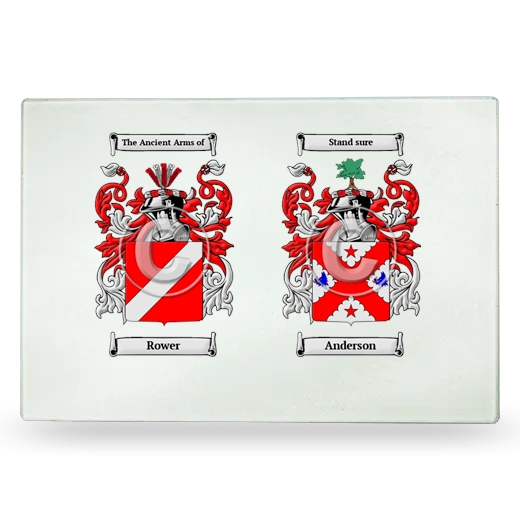 Double Coat of Arms Glass Cutting Board