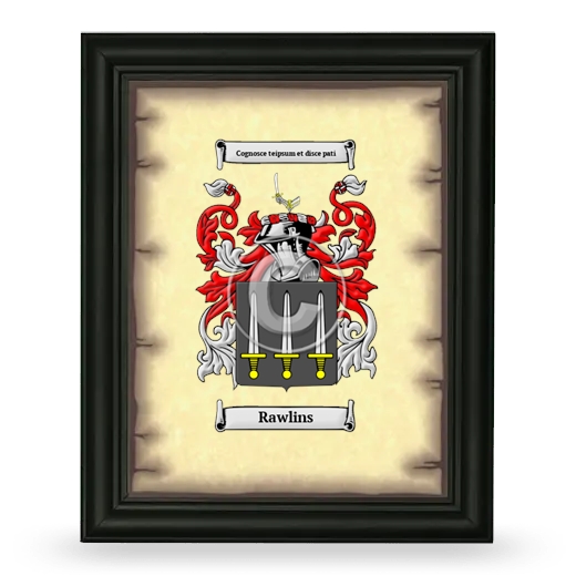 Rawlins Coat of Arms Framed - Black