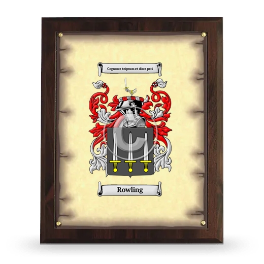 Rowling Coat of Arms Plaque