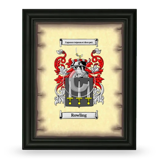 Rowling Coat of Arms Framed - Black