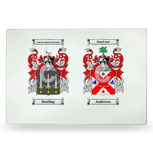 Double Coat of Arms Glass Cutting Board