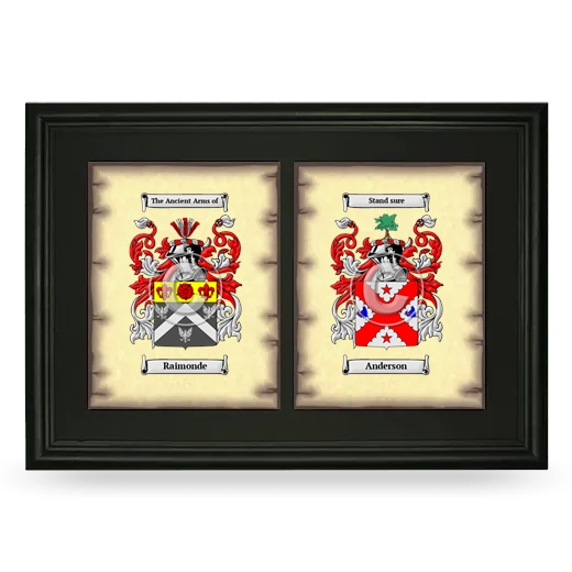 Double Coat of Arms Framed - Black