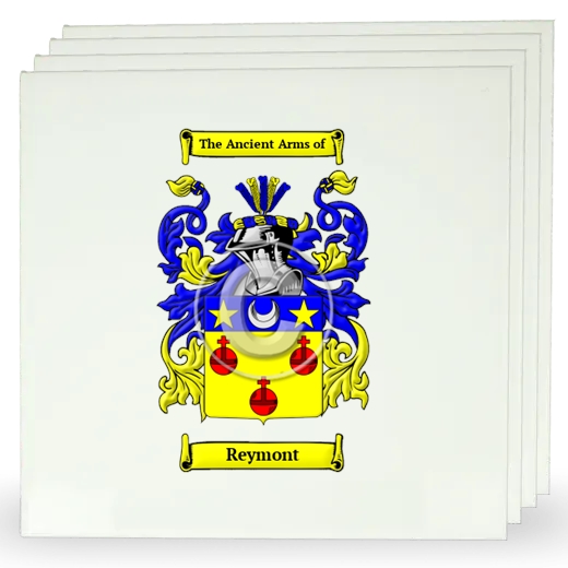 Reymont Set of Four Large Tiles with Coat of Arms