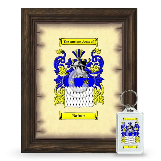 Rainer Framed Coat of Arms and Keychain - Brown