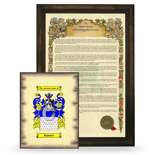 Rayners Framed History and Coat of Arms Print - Brown