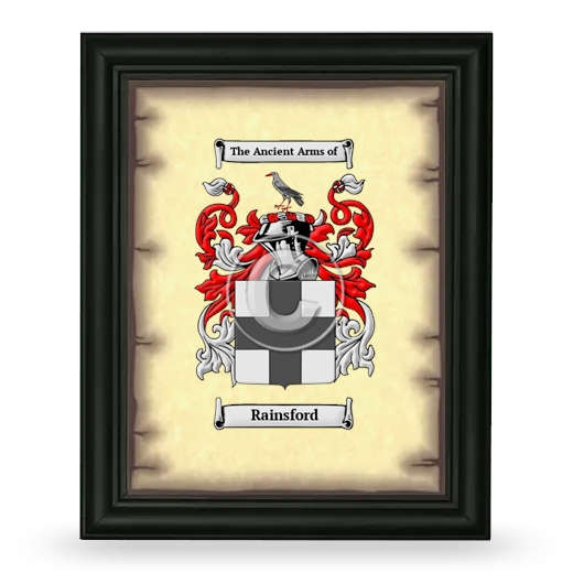 Rainsford Coat of Arms Framed - Black