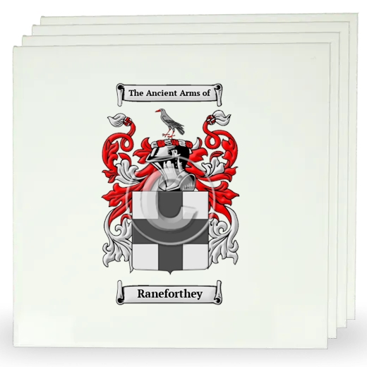 Raneforthey Set of Four Large Tiles with Coat of Arms