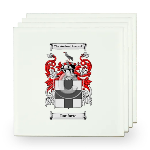 Ranfarte Set of Four Small Tiles with Coat of Arms