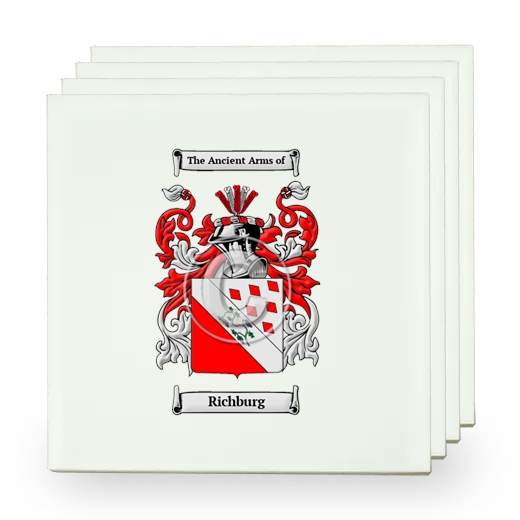 Richburg Set of Four Small Tiles with Coat of Arms