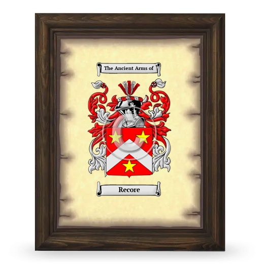 Recore Coat of Arms Framed - Brown