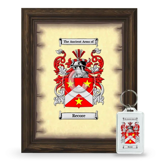 Recore Framed Coat of Arms and Keychain - Brown