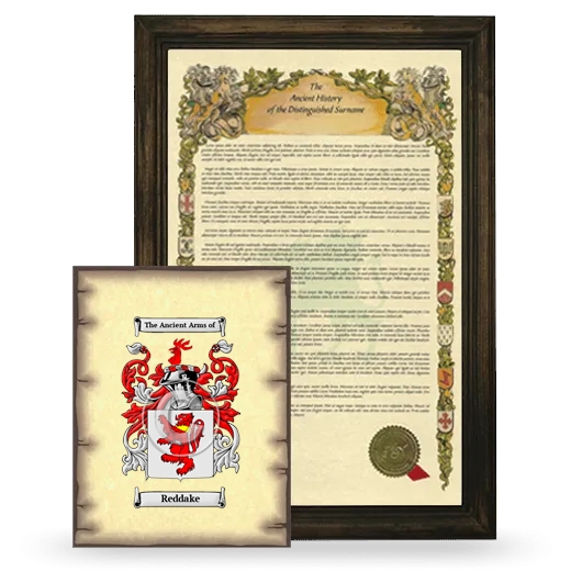 Reddake Framed History and Coat of Arms Print - Brown