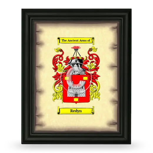 Redyn Coat of Arms Framed - Black