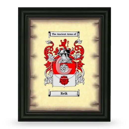 Reik Coat of Arms Framed - Black