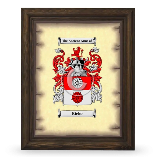 Rieke Coat of Arms Framed - Brown