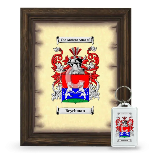 Reychman Framed Coat of Arms and Keychain - Brown