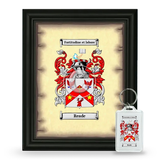 Reade Framed Coat of Arms and Keychain - Black