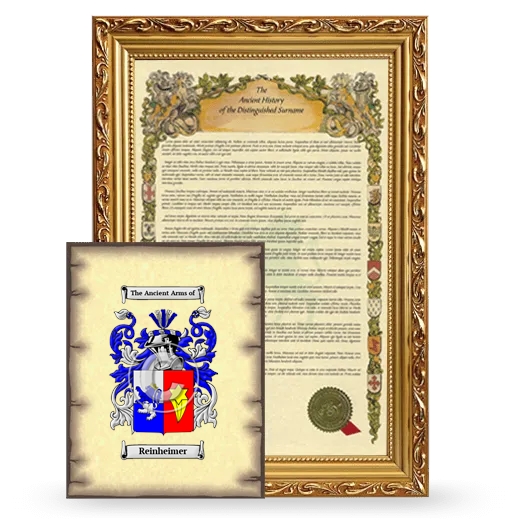 Reinheimer Framed History and Coat of Arms Print - Gold