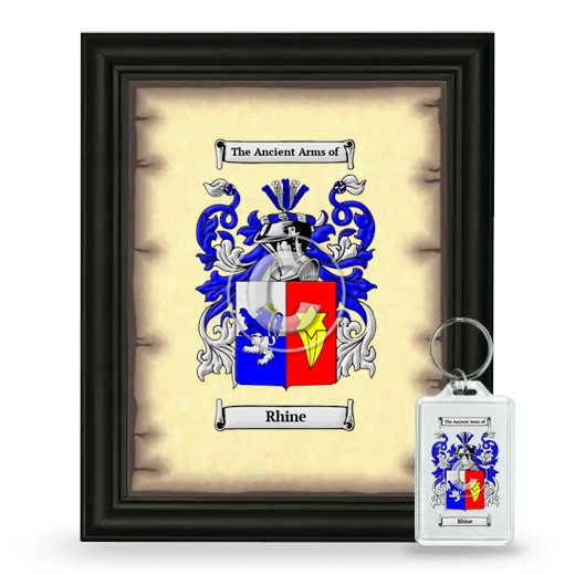 Rhine Framed Coat of Arms and Keychain - Black