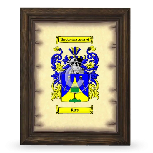 Ries Coat of Arms Framed - Brown