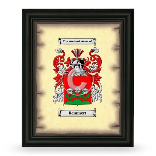 Remmert Coat of Arms Framed - Black