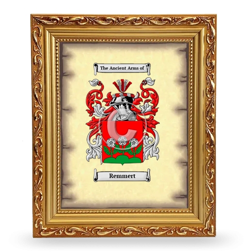 Remmert Coat of Arms Framed - Gold