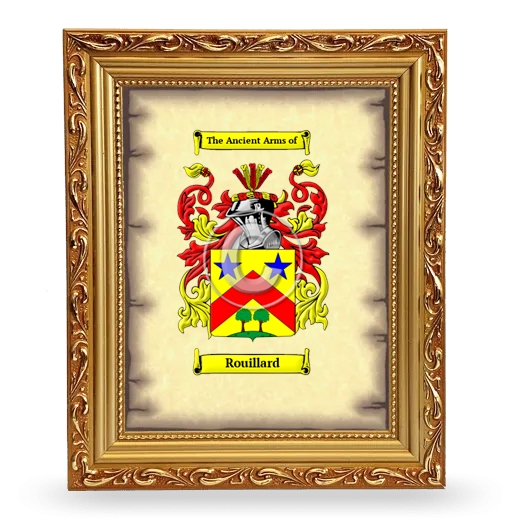 Rouillard Coat of Arms Framed - Gold