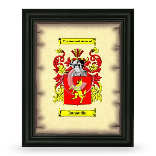 Ranaudin Coat of Arms Framed - Black