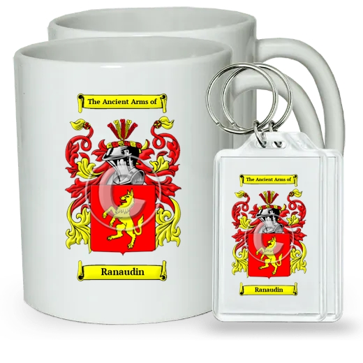 Ranaudin Pair of Coffee Mugs and Pair of Keychains