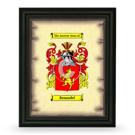 Renaudel Coat of Arms Framed - Black