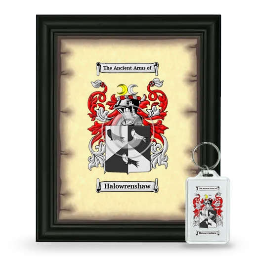 Halowrenshaw Framed Coat of Arms and Keychain - Black